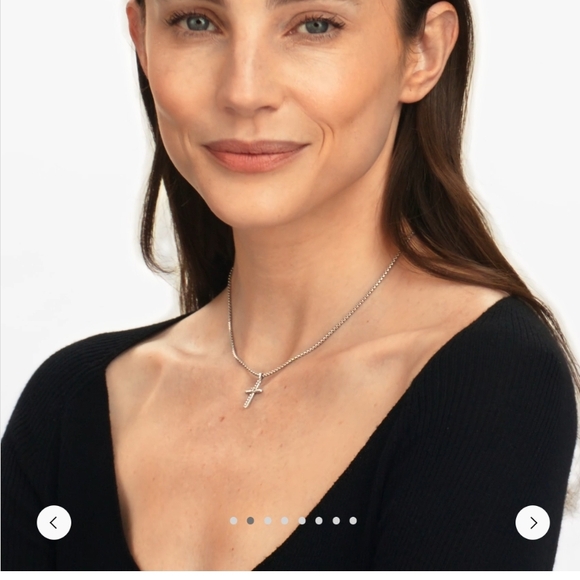 Sterling Silver Twisted Cross Pendant Necklace - Picture 3 of 8